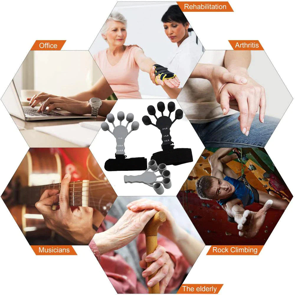 Finger Gripper Patients Hand Strengthener Guitar Finger Flexion and Extension Training Device 6 Resistant Strength Trainer