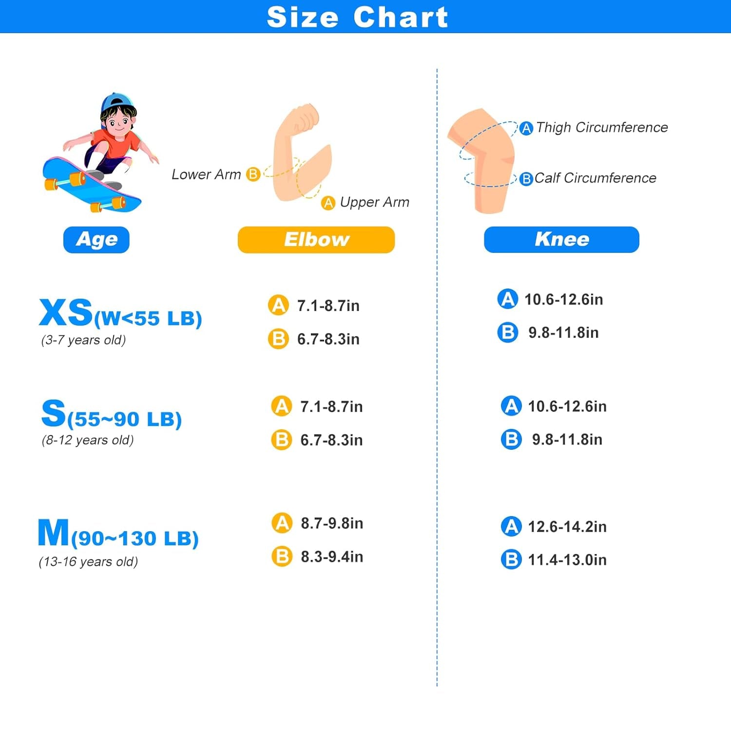 Knee Pads for Kids Girls and Boys Protective Gear Set with Knee Pads Elbow Pads and Wrist Guards Ideal for Skating Skateboard Scooter Cycling Bike Riding (X-Small, Black)