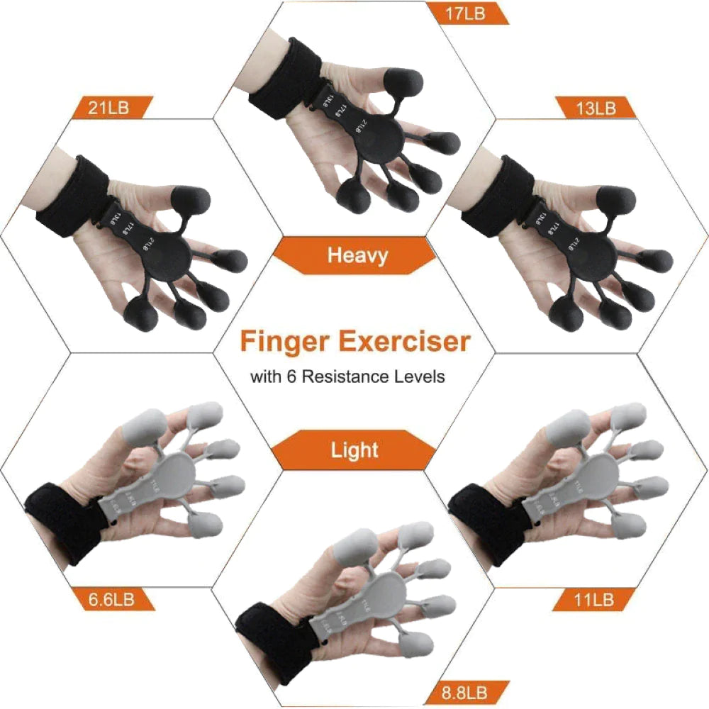 Finger Gripper Patients Hand Strengthener Guitar Finger Flexion and Extension Training Device 6 Resistant Strength Trainer